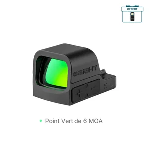 Viseur point rouge Olight Osight K noir de profil avec lentille vert 6 MOA pour tir de précision et chasse