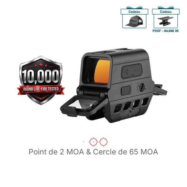 Viseur point rouge holographique 2 MOA et cercle 65 MOA haute résistance pour tir sportif