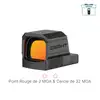 Viseur point rouge Olight Osight avec réticule 2 MOA et cercle 32 MOA pour pistolet et tir sportif.