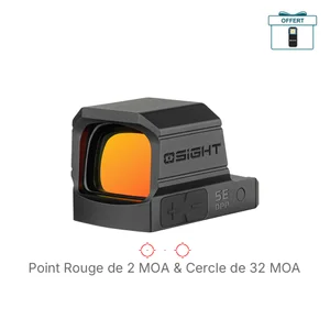 Viseur point rouge Olight Osight avec réticule 2 MOA et cercle 32 MOA pour pistolet et tir sportif.