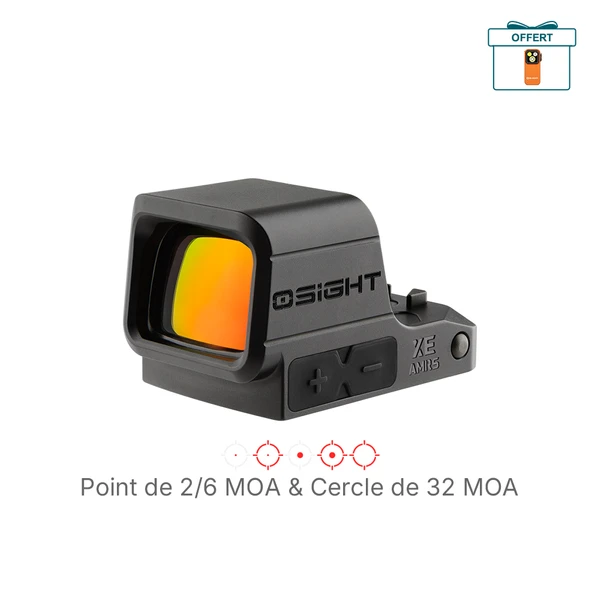 Viseur point rouge Olight Osight XE noir de profil avec lentille réfléchissante pour une visée de précision tactique