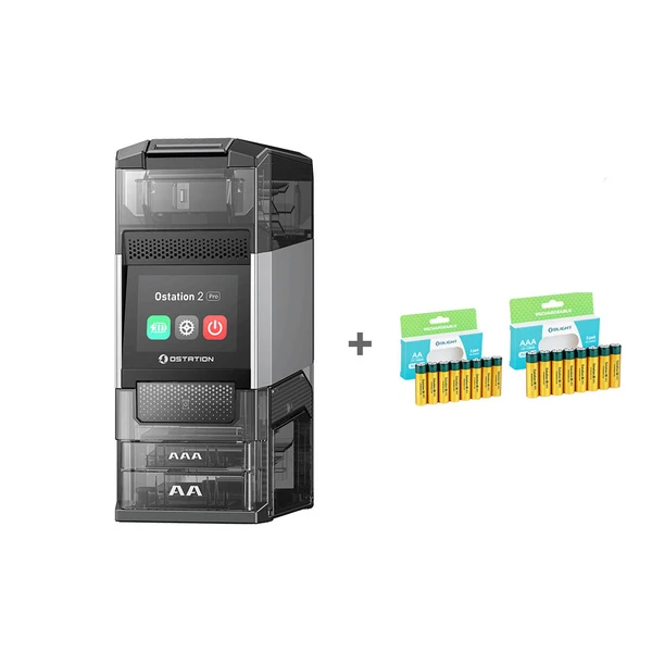 Olight Piles AAA jaunes rechargeables de vue de face pour une utilisation générale.