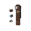 Lampe frontale OLIGHT Perun 2 mini de couleur bronze, 3-en-1 avec recharge magnétique et bandeau frontal