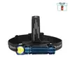 Lampe frontale Olight bleue H300S à triple LED et bandeau élastique, idéale pour activités de plein air