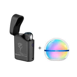 Olight Perun 3 Mini noire avec chargeur sans fil et Olight Oclip Ultra, idéal pour un usage quotidien.