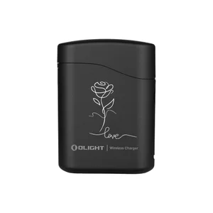 Olight chargeur sans fil noir avec motif rose et "love" pour la Saint-Valentin