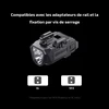 Lampe torche Olight avec adaptateurs de rail GL et 1913, fixation par vis de serrage.