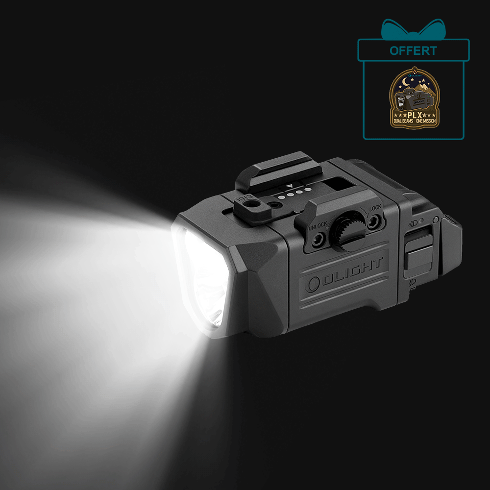 Lampe tactique Olight PL-3 Valkyrie puissante. Accessoire pistolet. Lampe torche LED. Lumière fusil.