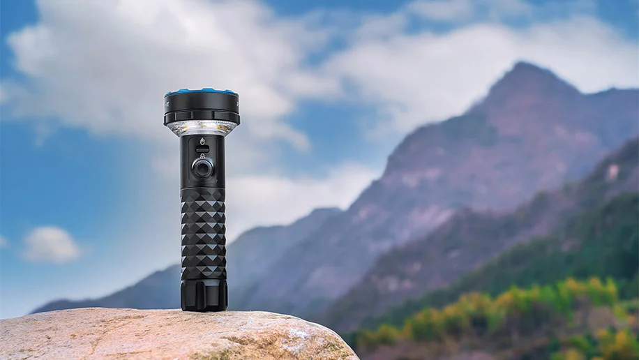 Lampe torche puissante éclairage bidirectionnel