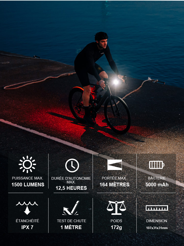 OLIGHT RN 800 Éclairage Vélo Étanche Lampe Avant Vélo Puissante 800 Lumens Portée 137 Mètres