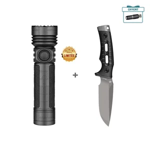 Pack Olight Seeker 4 Pro gris édition limitée et couteau de poche pour camping et activités de plein air