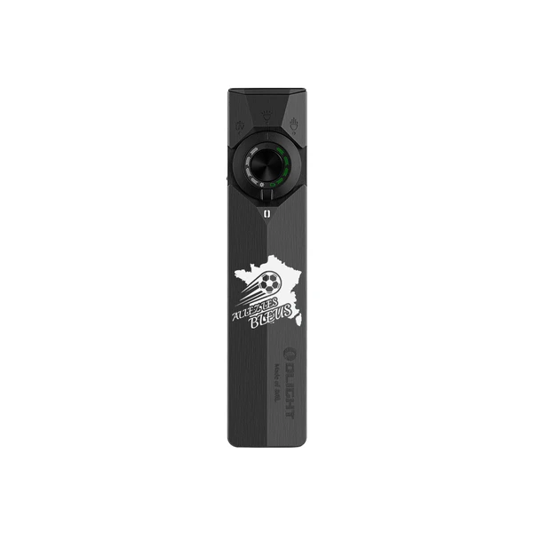Lampe torche plate Olight ArkPro Ultra noire édition Allez les Bleus avec laser et UV pour EDC et camping