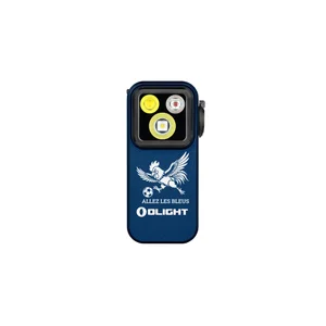 Lampe clip Olight Oclip Pro bleue Allez les Bleus avec triple LED et motif coq gaulois pour EDC et sport