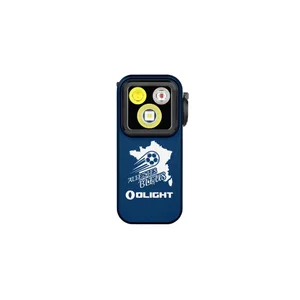 Lampe clipable Olight Oclip Pro bleue édition Allez les Bleus avec triple source lumineuse pour le sport et l'outdoor