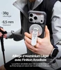 Coque de protection ultra-légère en alliage d'aluminium avec béquille pour iPhone de randonnée.