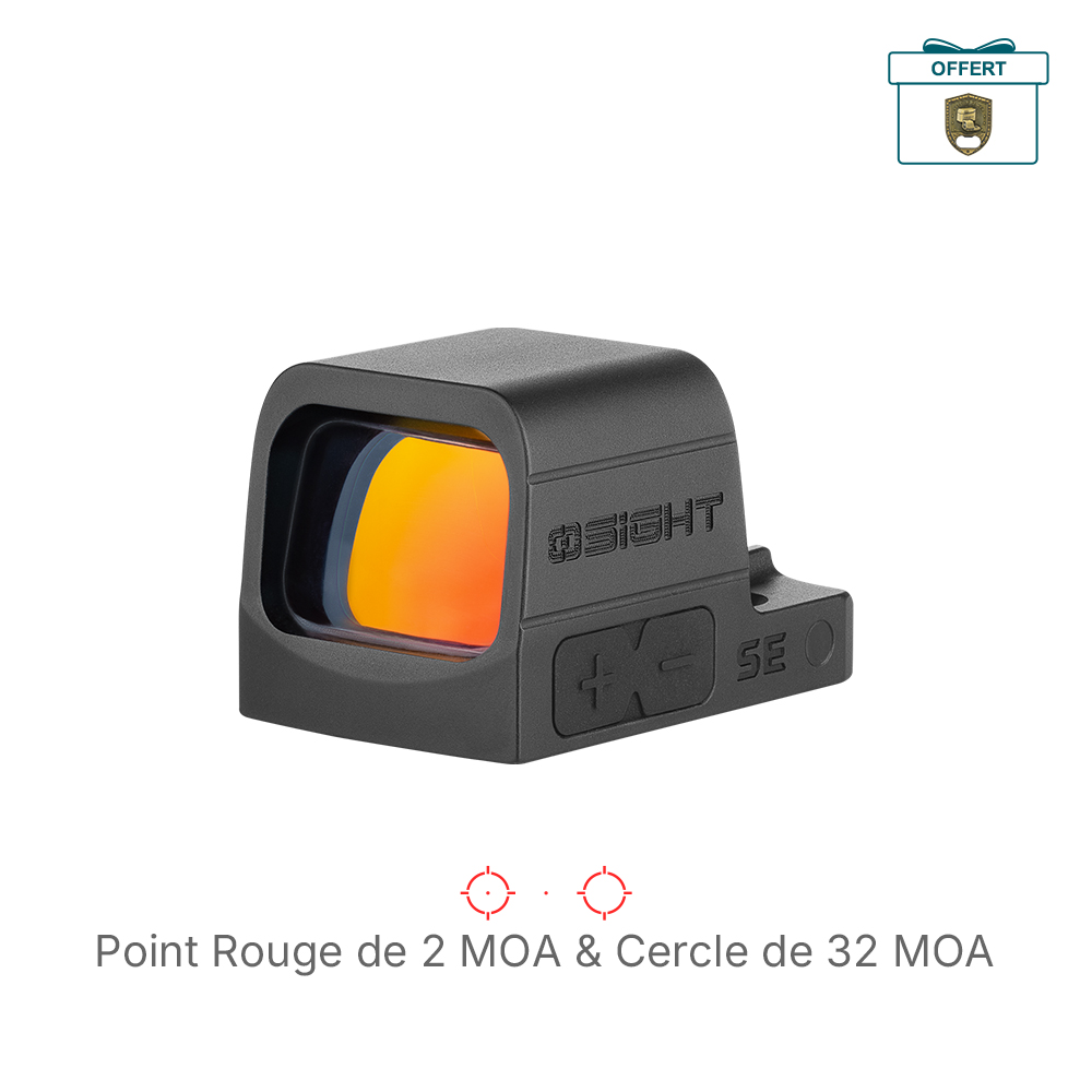 Viseur point rouge Olight Osight SE noir de profil avec lentille orange pour une visée de précision tactique