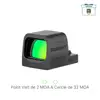 Olight Osight SE noir, vue latérale, viseur point vert 2 MOA et cercle 32 MOA pour tir de précision.