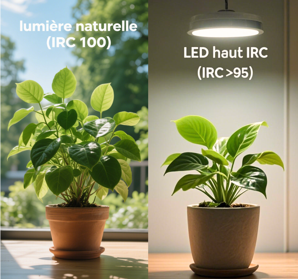 Lumière naturelle V.S. LED haut IRC
