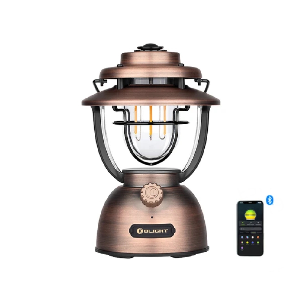 Olight Olantern Classic 2 Pro Lanterne de camping bronze vue avant pour l'extérieur et la décoration rétro.