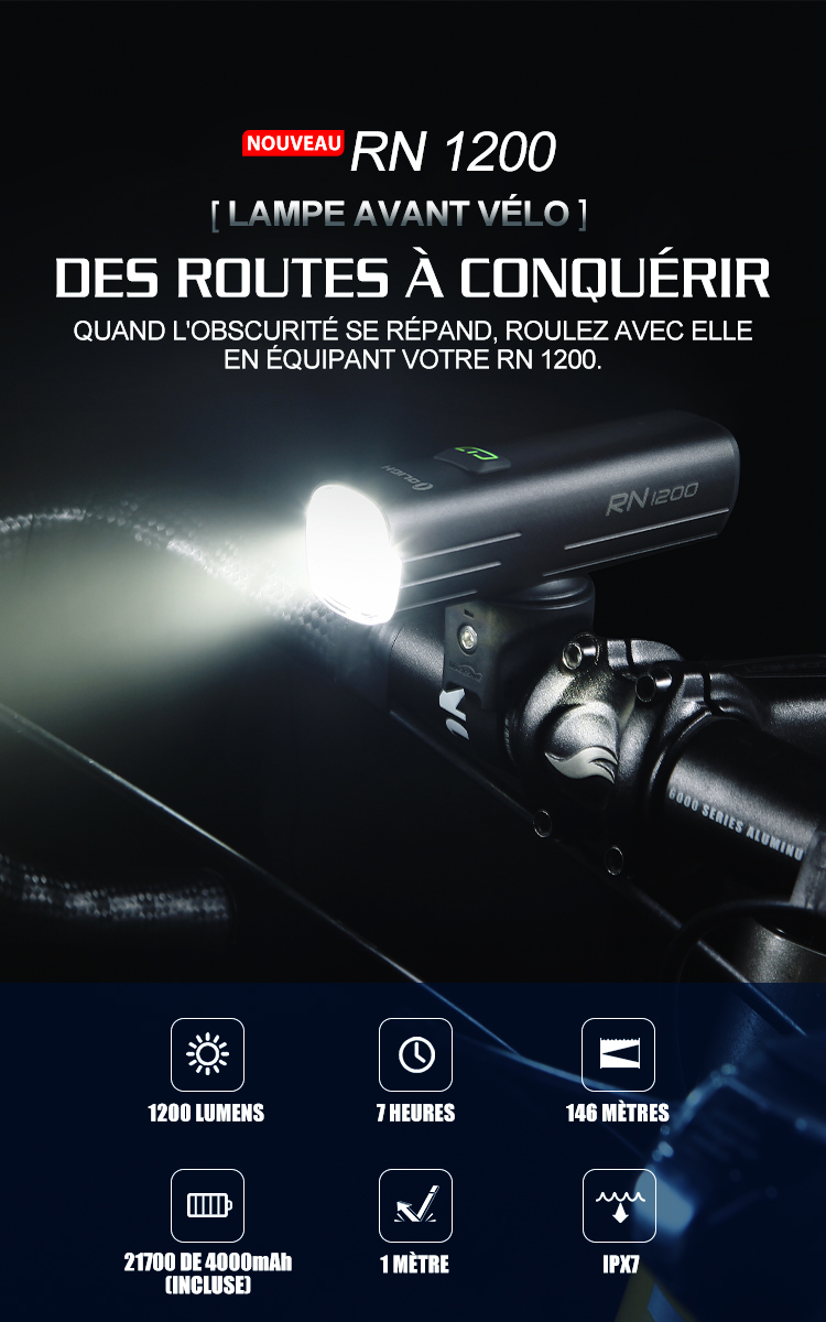Lampe vélo powerbank sur guidon Ultratorch CL1600 Oxford 1600 lumens Lampe vélo powerbank sur guidon Ultratorch CL1600 Oxford 1600 lumens