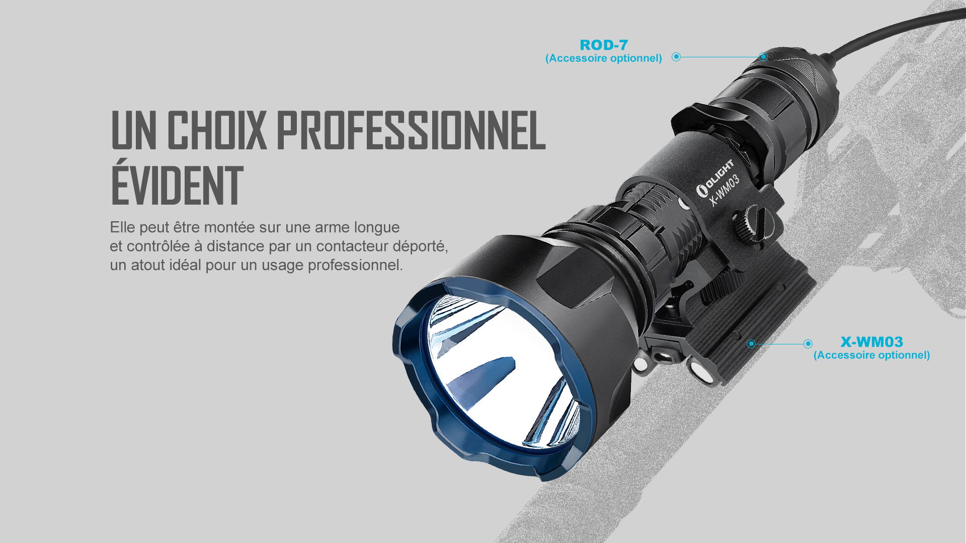 Peut être contrôlé à distance torche puissante militaire