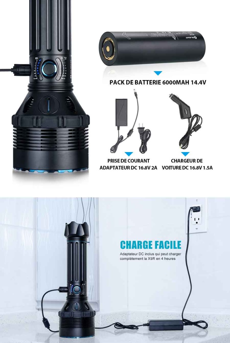 X9R Marauder Grosse Lampe Torche 25000 Lumens - Olight France